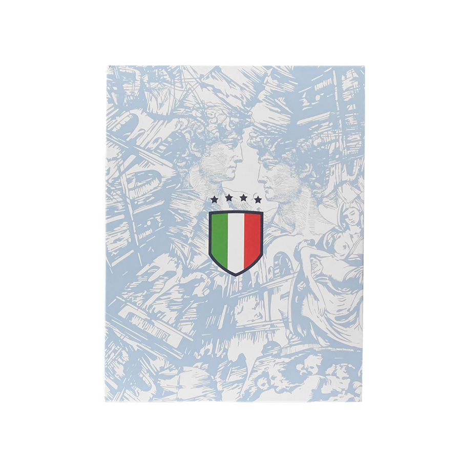 Italy Italia collectors jersey box with Michelangelo art printed on it. Magnetic closure. Calcio meets art